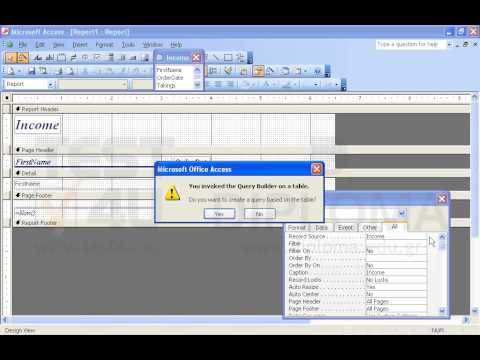 Create a report similar to the one displayed in the Exercise.pdf file stored in the IL-ates\Access folder of your desktop. Use the Income14.txt file stored in the same folder as linked table. Make sure the date displayed in the footer is always the current one. Save the database.