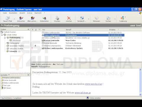 Löschen Sie die Nachricht mit dem Betreff Prüfungsdatum, die sich im Ordner Posteingang befindet. 