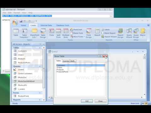 Locate the sqlscript.sql file which contains two SQL queries and is stored in the IL-ates\Access folder on your desktop. Then create a new query named create1 using the first query of the sqlscript.sql file. Then a second query named update1 using the second query of the sqlscript.sql file. Run both queries in the above order.