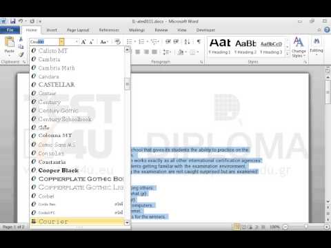 Change the font into 12pt Courier New on the whole document. Change the font into 12pt Courier New on the whole document.