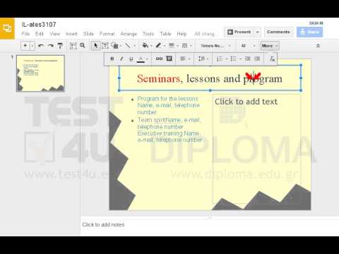Apply red font color to the words Seminars and program of the title of the current slide.