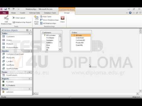 Create a relationship between the IDCustomer field of the Customers table and the CustomerID field of Orders table. Enable the referential integrity. Create a relationship between the IDCustomer field of the Customers table and the CustomerID field of Orders table. Enable the referential integrity.