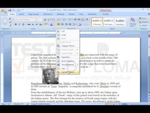 Apply the square wrapping style to the image of the document. Apply the square wrapping style to the image of the document.