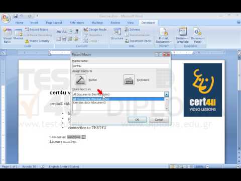 Record a macro to change the orientation of the document into landscape and page size into Letter. Save it only on the open document and use cert4u as name. Record a macro to change the orientation of the document into landscape and page size into Letter. Save it only on the open document and use cert4u as name.