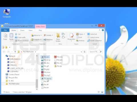 Delete all video files from the TEST4UFolder folder on your desktop.