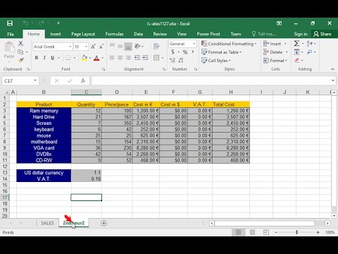 Create a pie chart (not exploded pie) on the 2ndhour2 worksheet. Accept the default settings. The pieces of the pie will represent the product and quantity data.