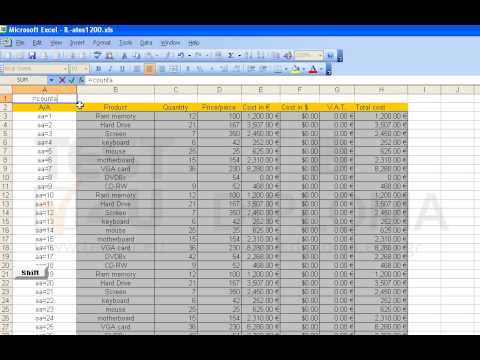 Insert a function in the cell A1 to count non blank cells within the cell range A3:A15000.