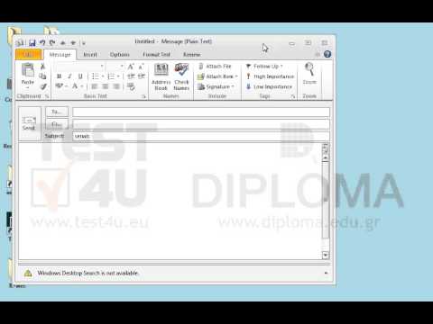 Create a new email message with subject serials.
Locate the data.txt file which appears in the TEST4UFolder folder on your desktop and copy only the code numbers of its contents in the main body of your email. Then save the email in the Drafts folder. Create a new email message with subject serials.
Locate the data.txt file which appears in the TEST4UFolder folder on your desktop and copy only the code numbers of its contents in the main body of your email. Then save the email in the Drafts folder.
