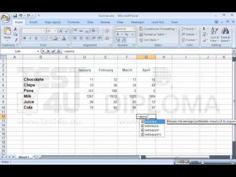 Use the appropriate function in the cell G12 to calculate the average of the values displayed in the cell range G5:G10.