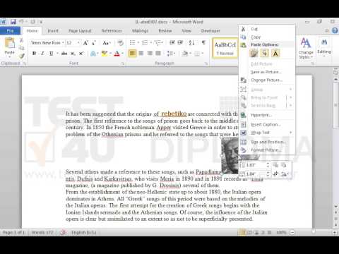 Apply the square wrapping style to the image of the document. Apply the square wrapping style to the image of the document.