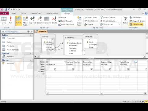 Create a new field in the Payment query that will multiply the Price field value displayed in the Products table by number 0.23. Use TaxVal as name for the calculated field. Save and close the query.