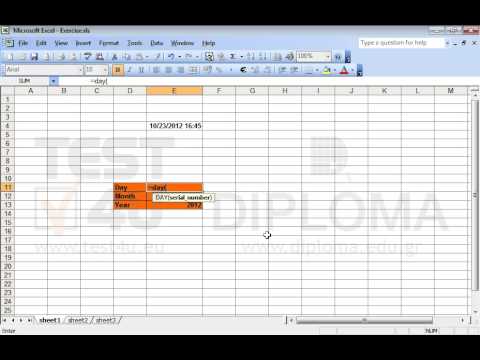 Use the appropriate function in the cell E11, to return the day of the date displayed in the cell E4.