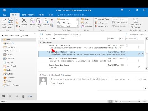 Delete the email sent by Despina Lampropoulou located in your Inbox. Delete the email sent by Despina Lampropoulou located in your Inbox.