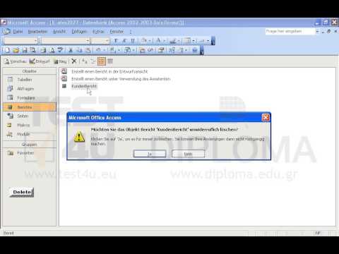 Löschen Sie den Bericht KundenBericht. 