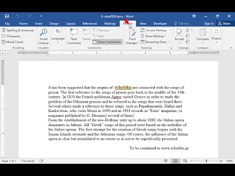 Turn on track changes to the current document. Then delete the word 1880 and insert the word 1881 (Balloons in All Markup view should show nothing and the display the deleted word as strikethrough text)