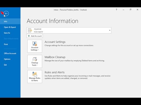 Display the information About Microsoft Outlook.