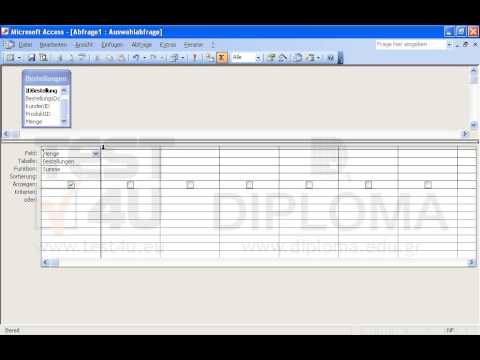 Erstellen Sie eine neue Abfrage unter dem Namen summenge, die die Summe der Menge aus der Tabelle Bestellungen zurückgeben soll. Der Name des berechneten Feldes soll sum1 sein. 