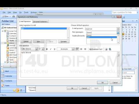 Enable automatic insertion of signature sig1 to all new email messages. The signature should be inserted to the reply and forward email messages as well.