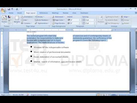 Change the layout of the paragraph which begins with the phrase The tested program... into two column layout and without changing the alignment of the paragraph make sure that large spacing between words is not allowed.