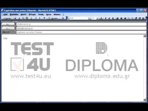 Verfassen und senden Sie eine neue Nachricht an info@myserver.gr und eine Kopie (Cc) an stelios@myserver.gr mit dem Betreff Ergebnisse vom ersten Trimester und den Text Endgültige Ergebnisse vom ersten Trimester 2004