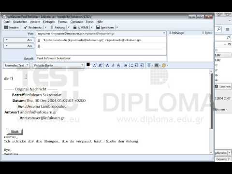Leiten Sie die Nachricht mit dem Betreff Infolearn Sekretariat, die sich im Ordner Posteingang befindet, ohne die angehängte Datei an Kostas Goutoudis weiter und geben Sie am Anfang der neuen Nachricht den Text die Dateien sind gelöscht worden ein. 
