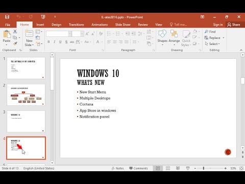 On the slide titled Windows 10 - WHATS NEW change the font of the first bulleted text into Times New Roman.