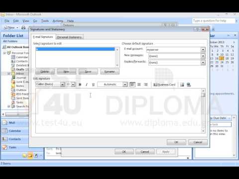 Create a signature to display the text hello world.