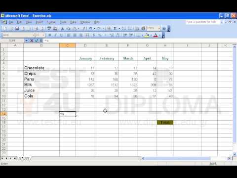 Navigate to the cell C14 of the active worksheet and insert there the appropriate function to display the average of the values of the cell range D6:D9.