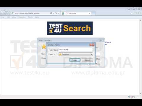 Add the current page as test4u_search_main to a new folder you will create under the name test4ufolder in Favorites.