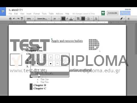 Apply numbered outline to the text Chapter A to Chapter C so that the text Chapter A is on the first level, the text unit one to unit two on the second level and the text Chapter B to Chapter C on the first level. Then, change format of levels so that number style of the first level is uppercase Latin numerals (ex. I, II, III) with a closing parenthesis, and the number style to the second level is lowercase Latin numerals (ex. i, ii, iii) with a closing parenthesis. 