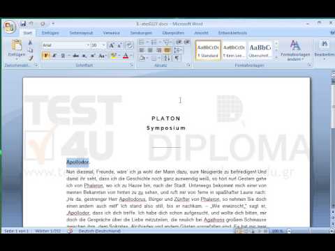 Formatieren Sie das Wort Apollodor mit der Formatvorlage Standard.