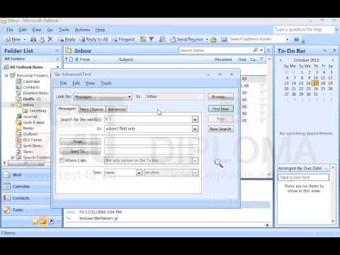 Use the Find command to locate all email messages in your Inbox (and in its subfolders) which display the word Secretary in their subject fields (do not close the Find dialog window).