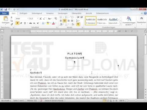 Löschen Sie die Absatzmarke nach dem Wort PLATON. Löschen Sie die Absatzmarke nach dem Wort PLATON.