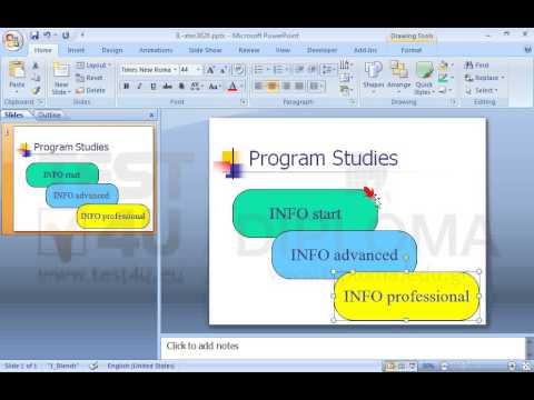 On the current slide place the drawing object which displays the text INFO professional in front of the object which displays the text INFO advanced. On the current slide place the drawing object which displays the text INFO professional in front of the object which displays the text INFO advanced.