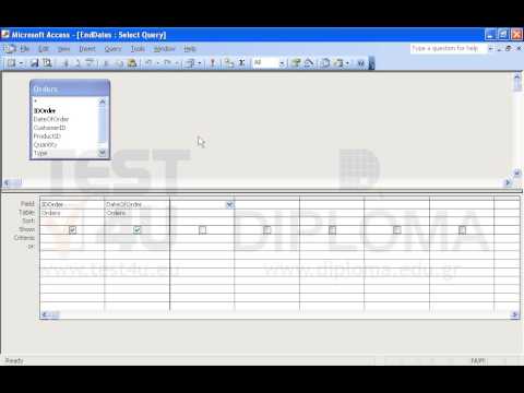 In the EndDates query insert one more column named EndDate that will display the value of the DateOfOrder field plus 30 days. Save the query.