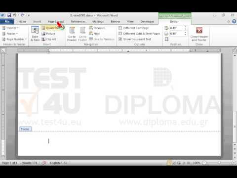 Insert a field in the Footer of the document to display the current time. Insert a field in the Footer of the document to display the current time.