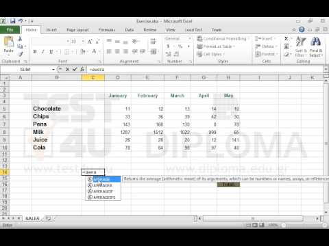 Navigate to the cell C14 of the active worksheet and insert there the appropriate function to display the average of the values of the cell range D6:D9. Navigate to the cell C14 of the active worksheet and insert there the appropriate function to display the average of the values of the cell range D6:D9.