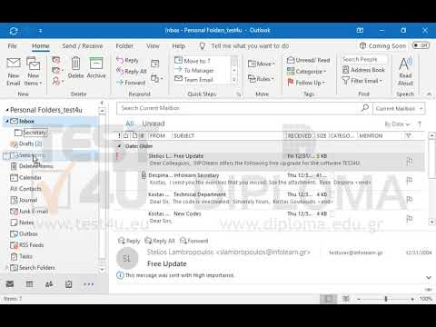 Move the Secretary subfolder from your Inbox into the Sent Items folder. Move the Secretary subfolder from your Inbox into the Sent Items folder.