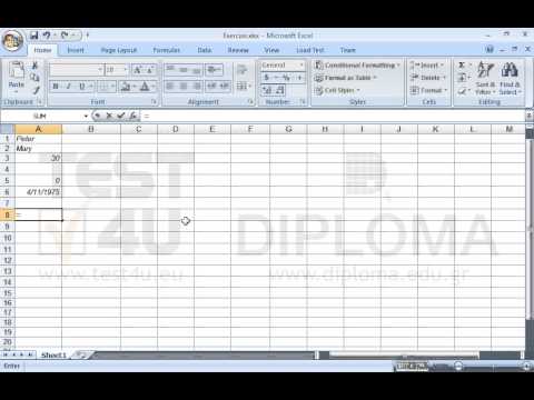Navigate to the cell A8 and use the appropriate function to calculate how many cells are displaying numbers within the cell range A1:A6. Navigate to the cell A8 and use the appropriate function to calculate how many cells are displaying numbers within the cell range A1:A6.