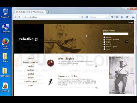 Use the Mozilla Firefox current window to visit the Rebetiko_page link appearing on your desktop.