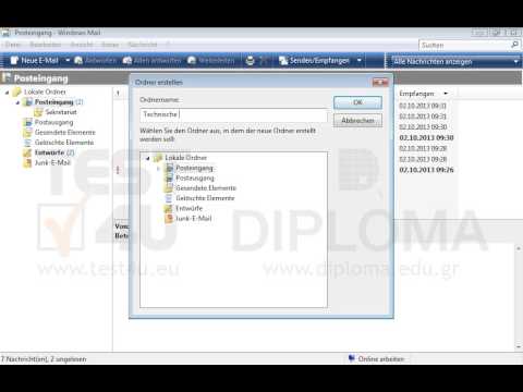Erstellen Sie einen Unterordner mit dem Namen Technische Abteilung im Ordner Posteingang. Verschieben Sie dann die Nachricht von Kostas Goutoudis mit dem Betreff Neue Codes vom Ordner Posteingang in den Unterordner Technische Abteilung. 