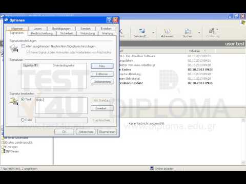 Erstellen Sie eine Signatur mit dem Text Hallo Welt