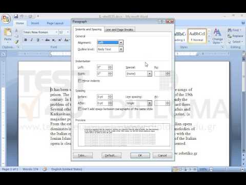 Set first line indentation in 0,5" to the paragraph which begins with the text It has been suggested that the origins of rebetiko... Set first line indentation in 0,5" to the paragraph which begins with the text It has been suggested that the origins of rebetiko...