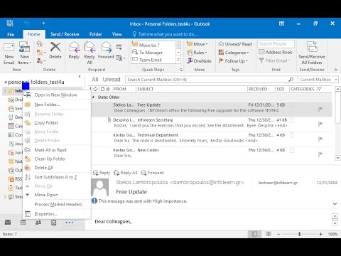 Create a subfolder under the name Technical Department in your Inbox and open it. Create a subfolder under the name Technical Department in your Inbox and open it.