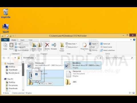 Move the files fileold.txt and fileold.doc from the TEST4UFolder folder on your desktop to the 2004 subfolder. Move the files fileold.txt and fileold.doc from the TEST4UFolder folder on your desktop to the 2004 subfolder.