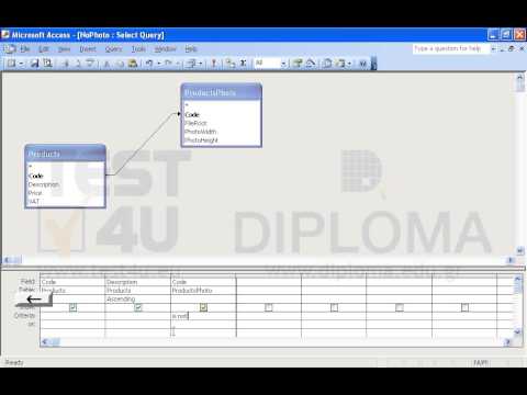Modify the NoPhoto query to display only the product records that contain a photo. Save the query.