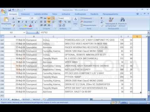 Διαμορφώστε κατάλληλα το φύλλο εργασίας έτσι ώστε στην περιοχή δεδομένων του συγκεντρωτικού πίνακα να εμφανίζεται το άθροισμα της τιμής επί την ποσότητα (Μην χρησιμοποιήσετε υπολογιζόμενο πεδίο και μην μετακινήσετε τον συγκεντρωτικό πίνακα).