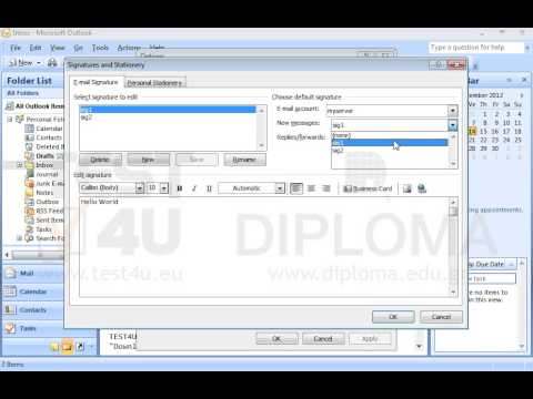 Delete the sig1 signature. Then set sig2 signature to be applied in new email messages, replies and forwards. Delete the sig1 signature. Then set sig2 signature to be applied in new email messages, replies and forwards.