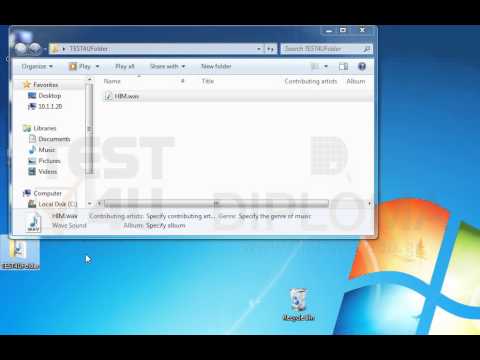 Locate the file HIM.wav contained in the TEST4UFolder folder on your desktop. Create a shortcut of this file under the name myFavSong on your desktop.