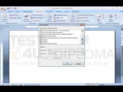 Turn on necessary options so that WORD automatically inserts captions with the insertion of a new table. Turn on necessary options so that WORD automatically inserts captions with the insertion of a new table.